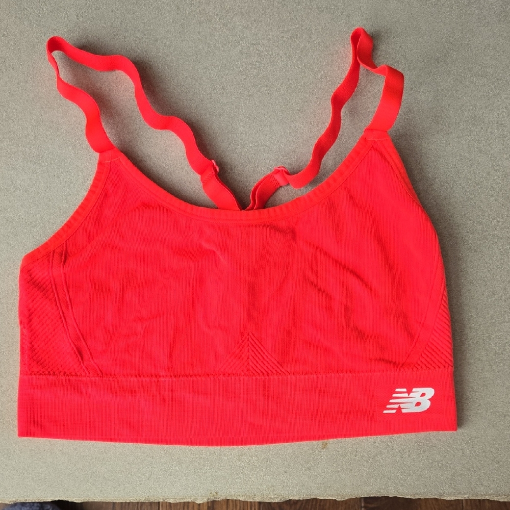 New Balance Vibrant Coral Sports Bra L